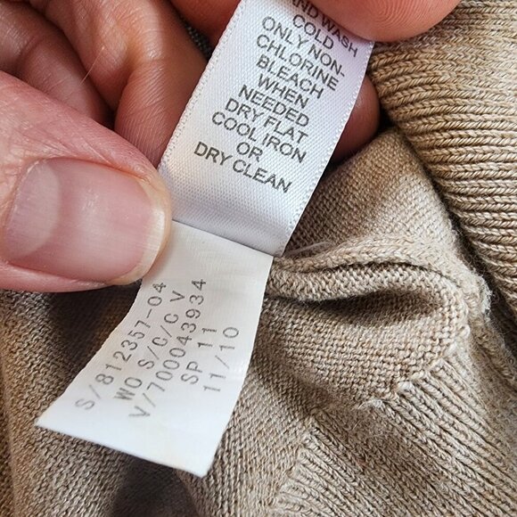 Men's Banana Republic‎ V-Neck Tan Sweater Silk Cotton Cashmere Blend Size XL EUC - Picture 9 of 9